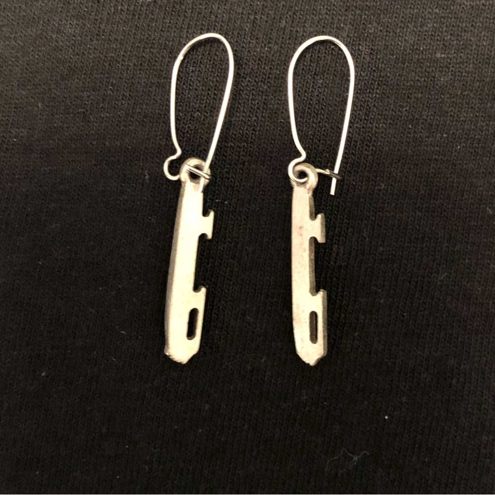 Unique Skate Blade Dangle Earrings
